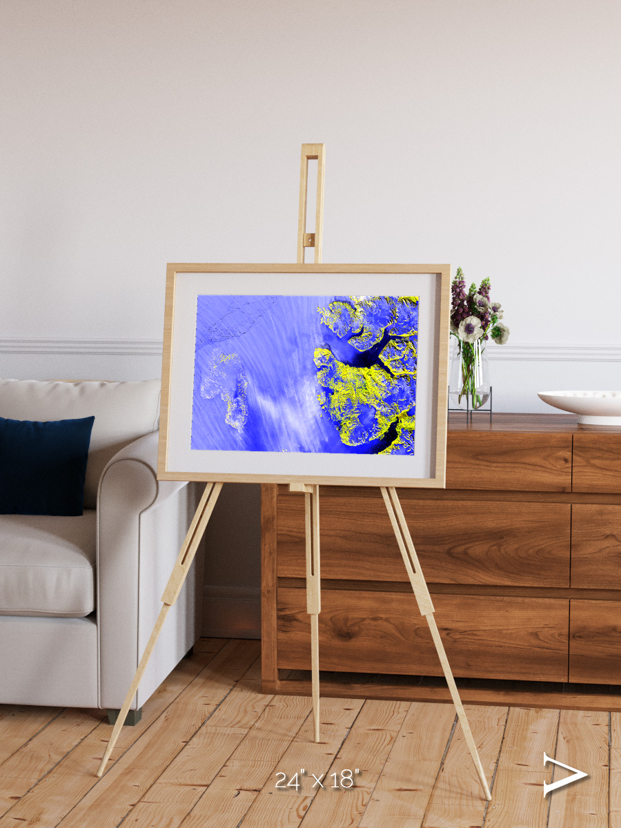 Islands in Snow, High Arctic Framed & Mounted Print