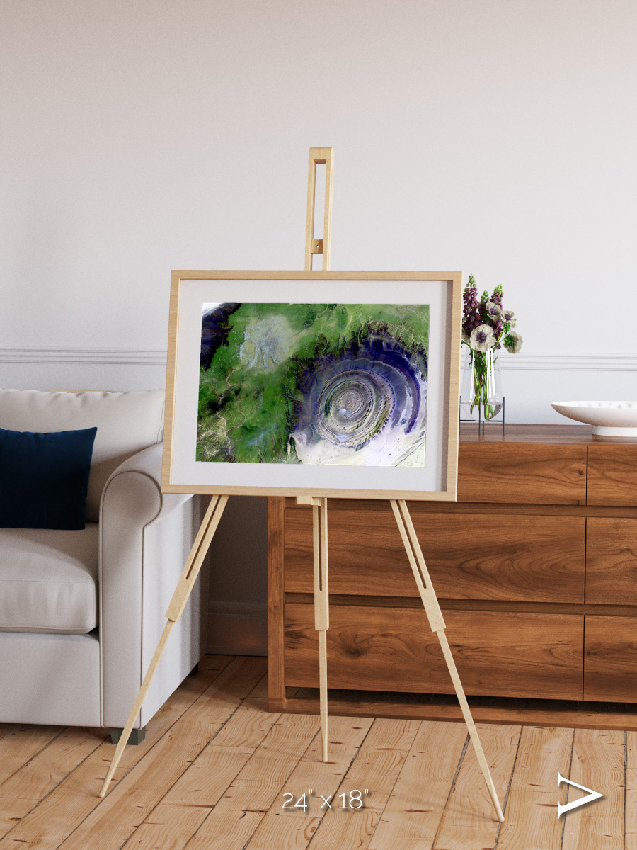 Dormant Giants, Richat Structure Framed & Mounted Print