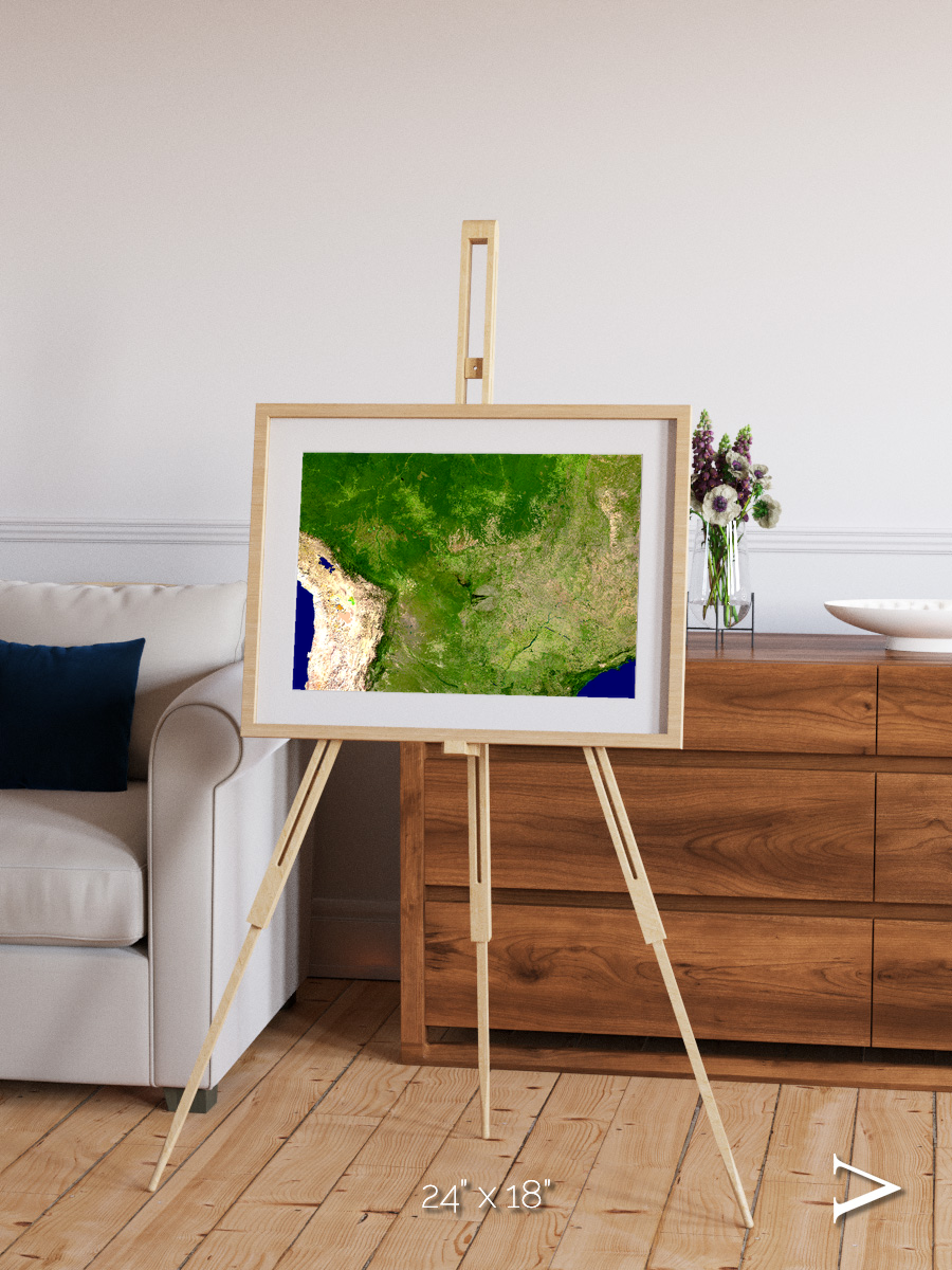 Ribbon River, South America Framed & Mounted Print