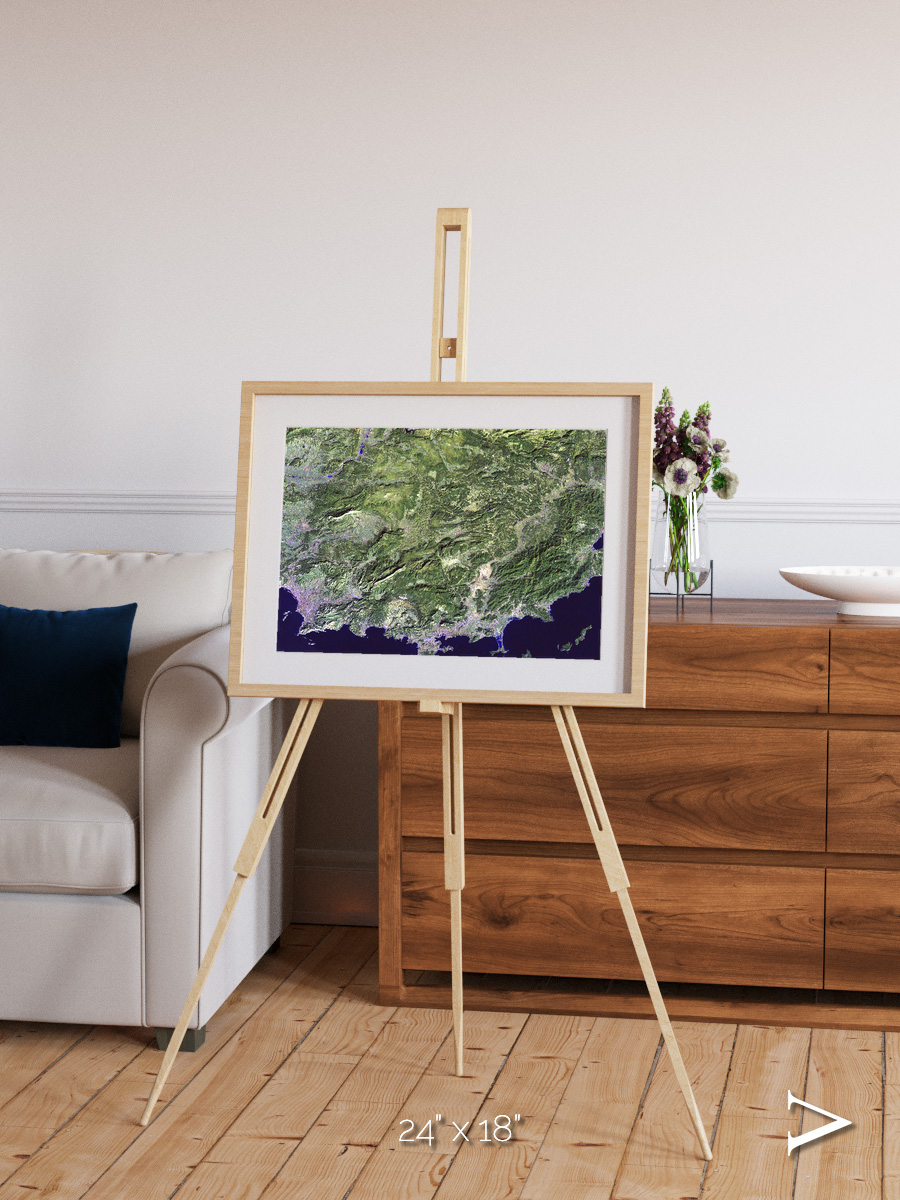 Bay and Shore, Southern Coast of France Framed & Mounted Print