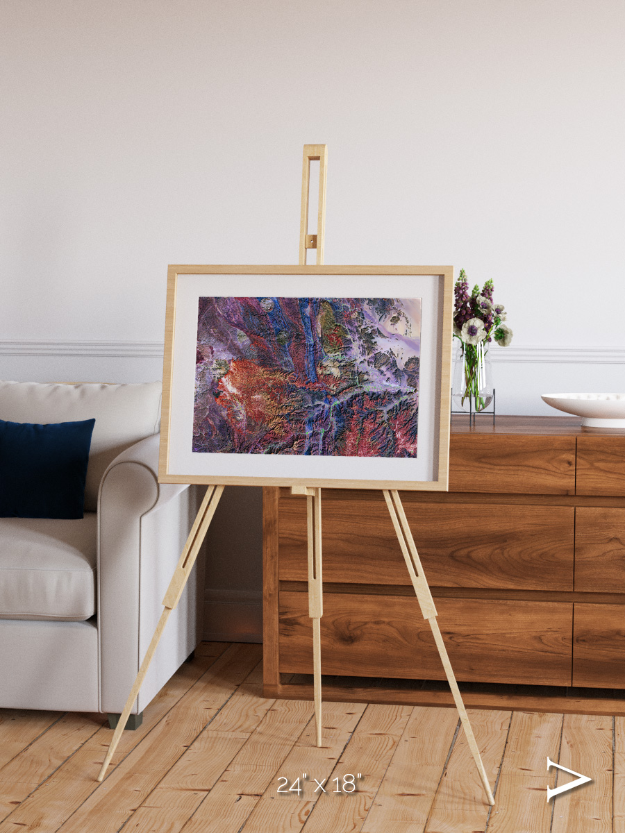 Geologic Tapestry, Asharah Fault Zone Framed & Mounted Print