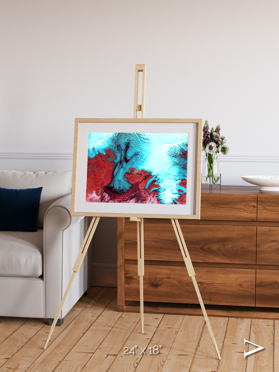 Polar Flow, Vatnajokull Glacier Ice Cap Framed & Mounted Print