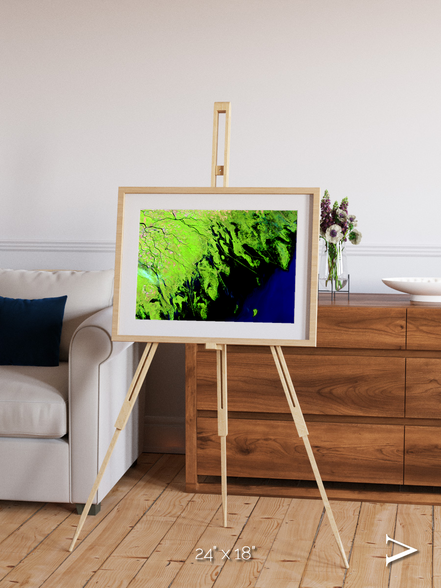 Delta Mosaic, Volga River Delta Framed & Mounted Print
