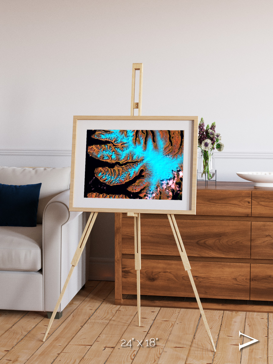 Frozen Currents, West Fjords Framed & Mounted Print