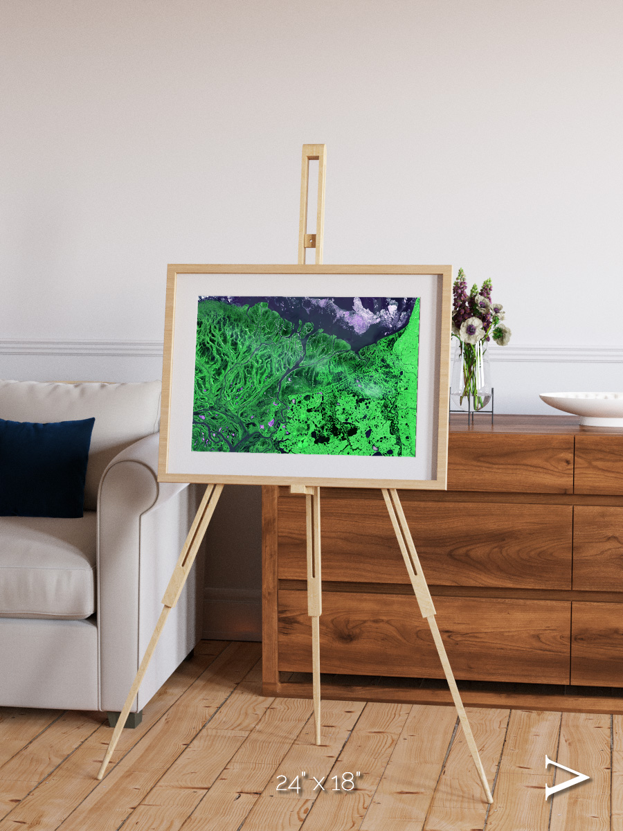 Polar Flow, Yukon Delta Framed & Mounted Print