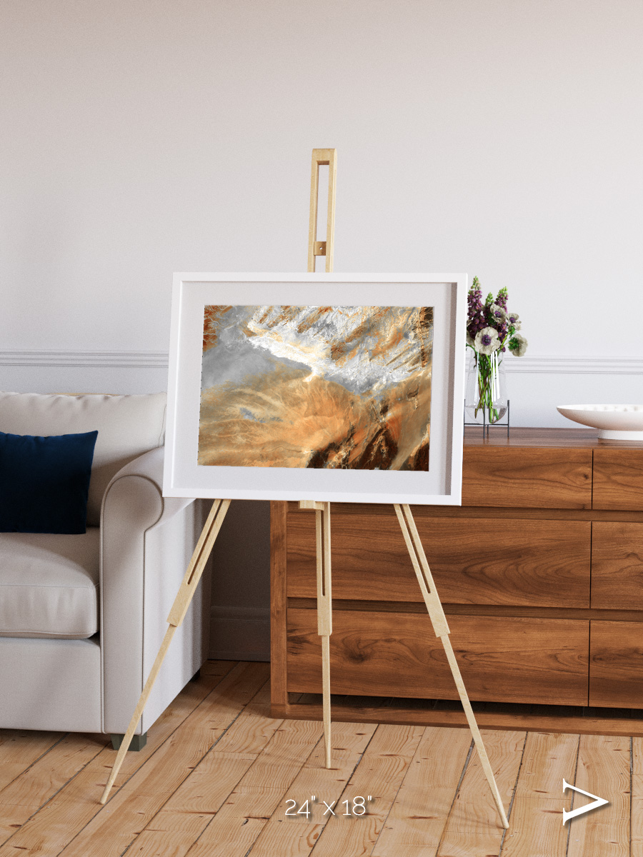 Etched Sands, Algerian Sahara Framed & Mounted Print