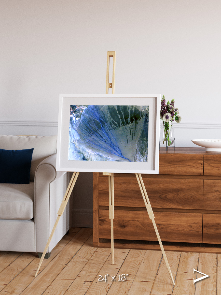 Sunlit Dunes, Alluvial Fan Framed & Mounted Print