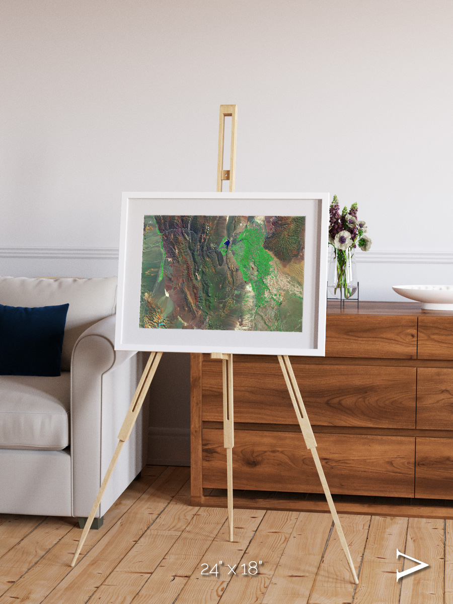 Channel Lines, Barreal Blanco Framed & Mounted Print