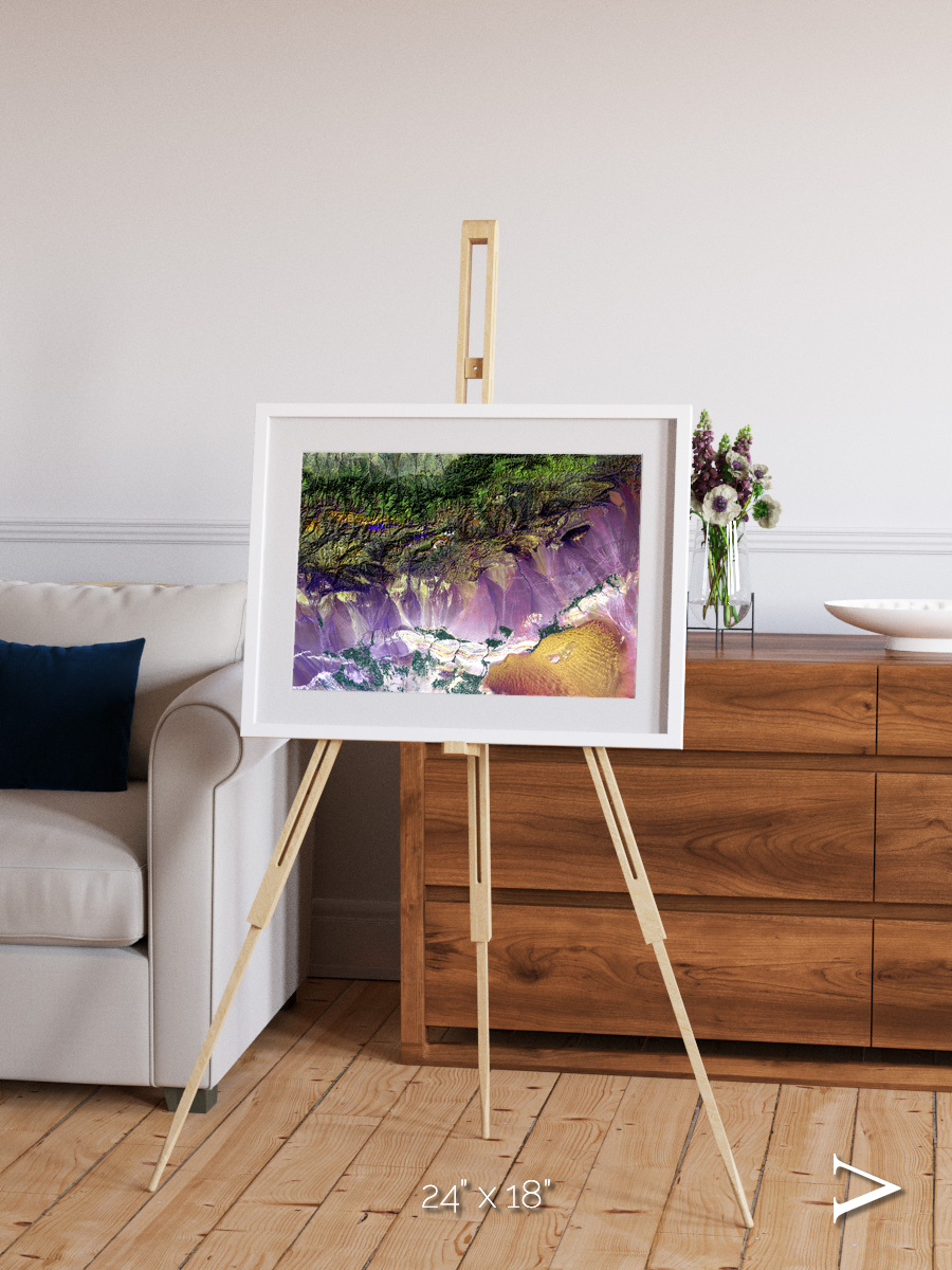 Saline Patterns, Bogda Mountains Framed & Mounted Print