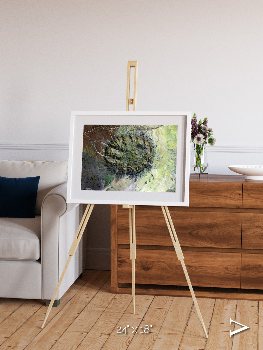 Windwritten Dunes, Brandberg Massif Framed & Mounted Print