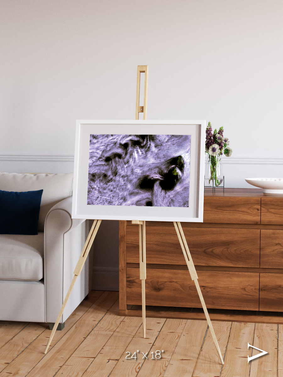 Vortices over Broutona, Kuril Islands Framed & Mounted Print