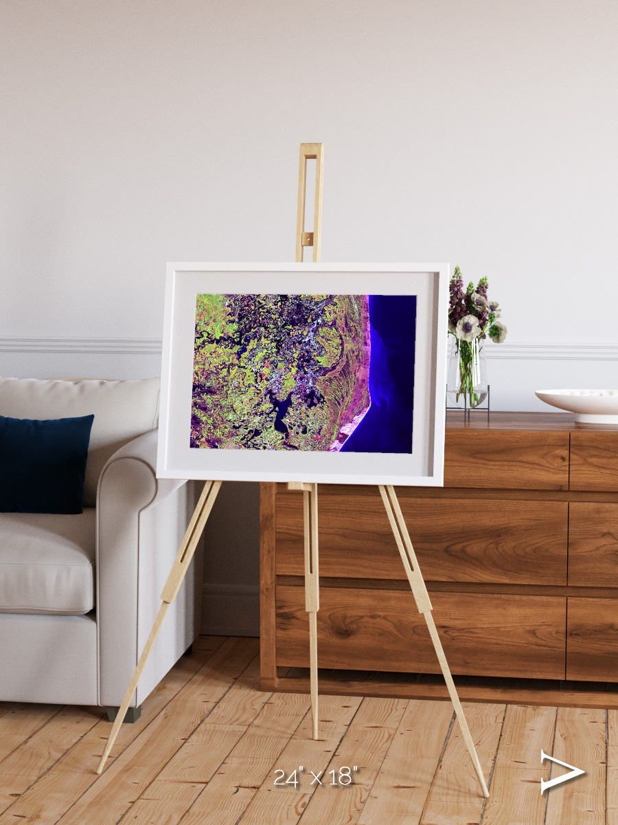 Wetland Mosaic, Cabo San Antonio Framed & Mounted Print
