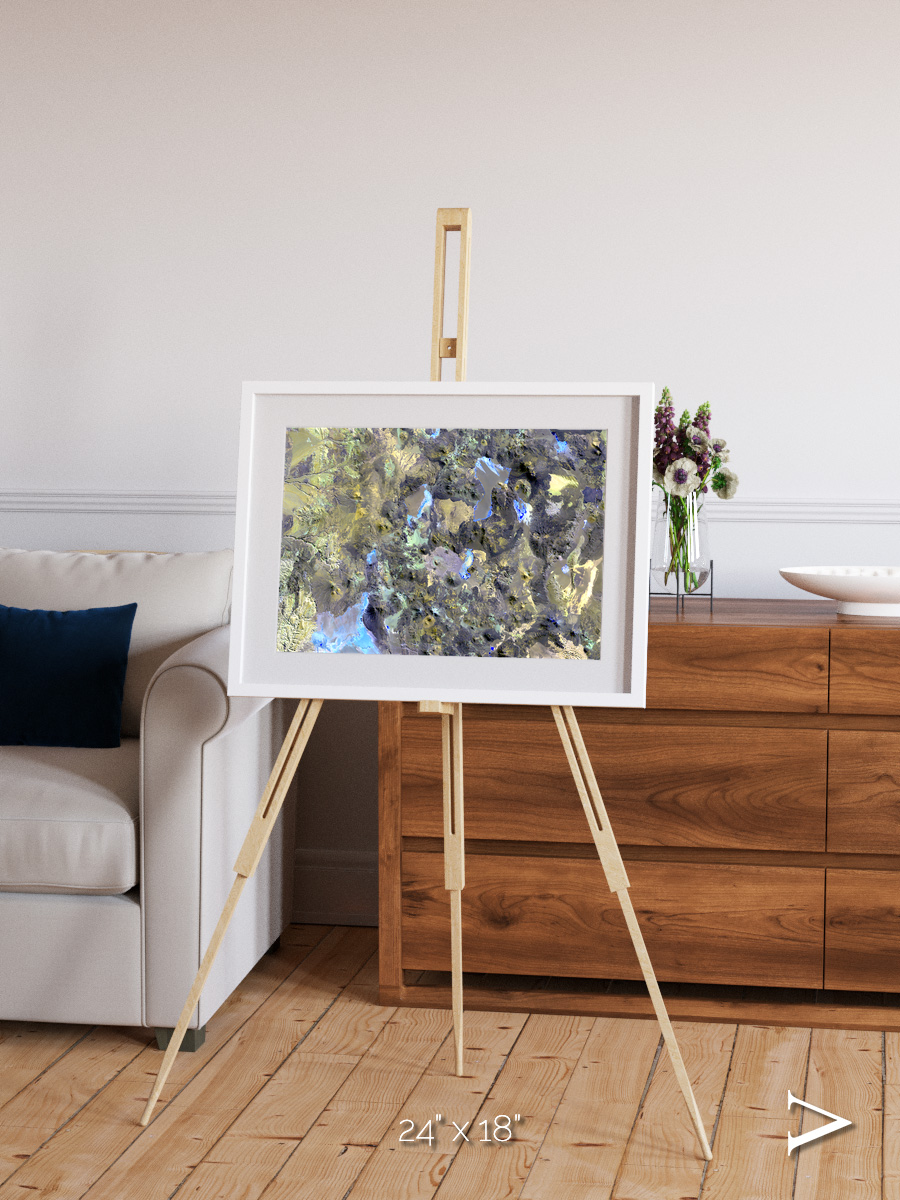 Lava Lines, Chilean Volcanoes Framed & Mounted Print