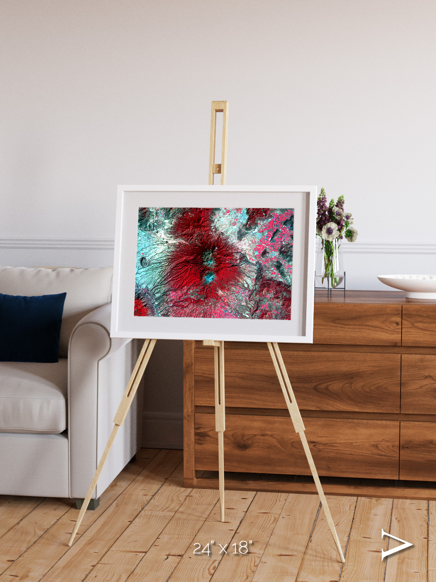 Lava Lines, Colima Volcano Framed & Mounted Print