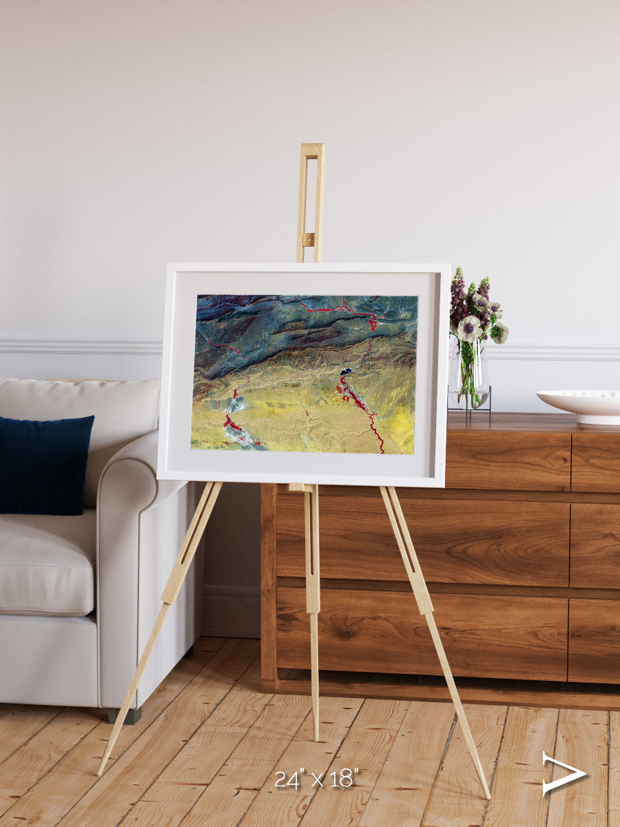 Crimson Veins, Atlas Mountains Framed & Mounted Print