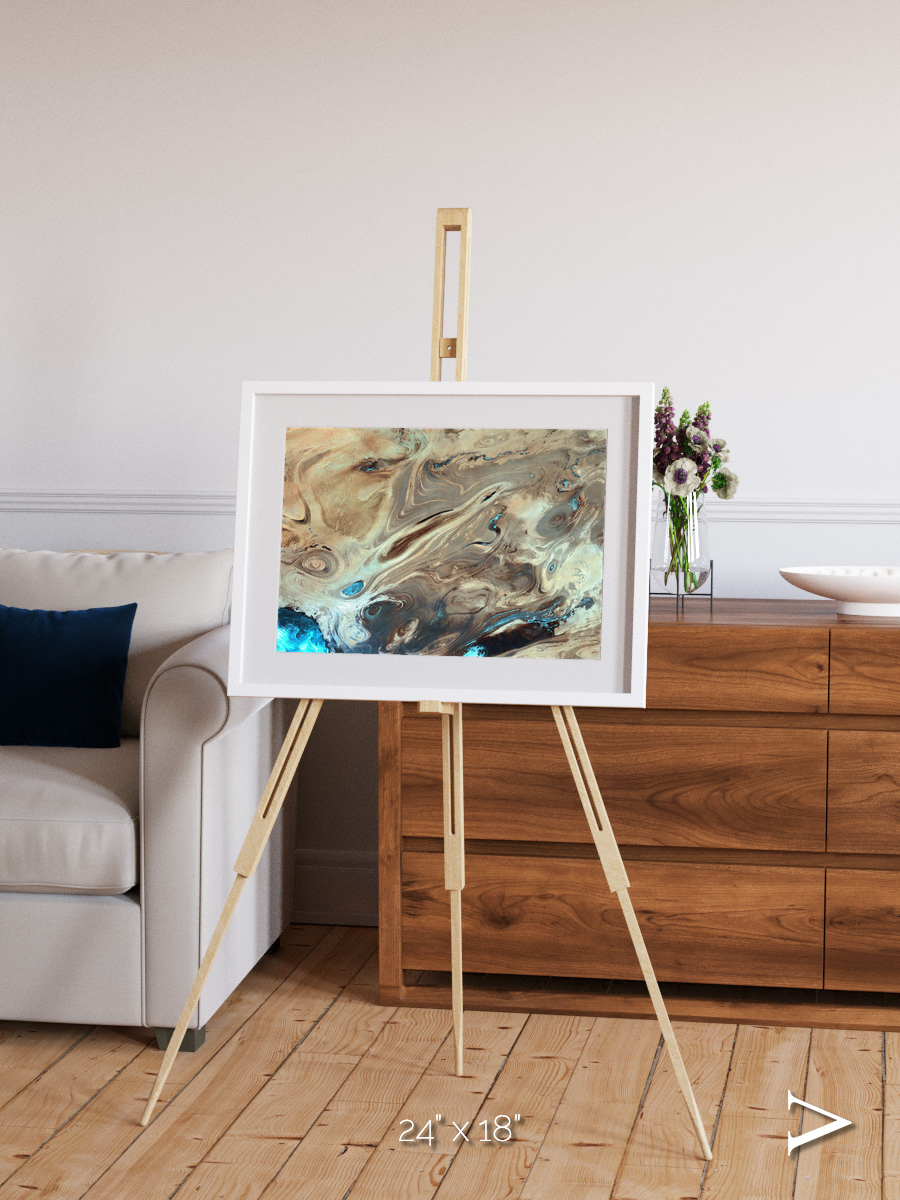 Saline Patterns, Dasht-e Kevir Framed & Mounted Print
