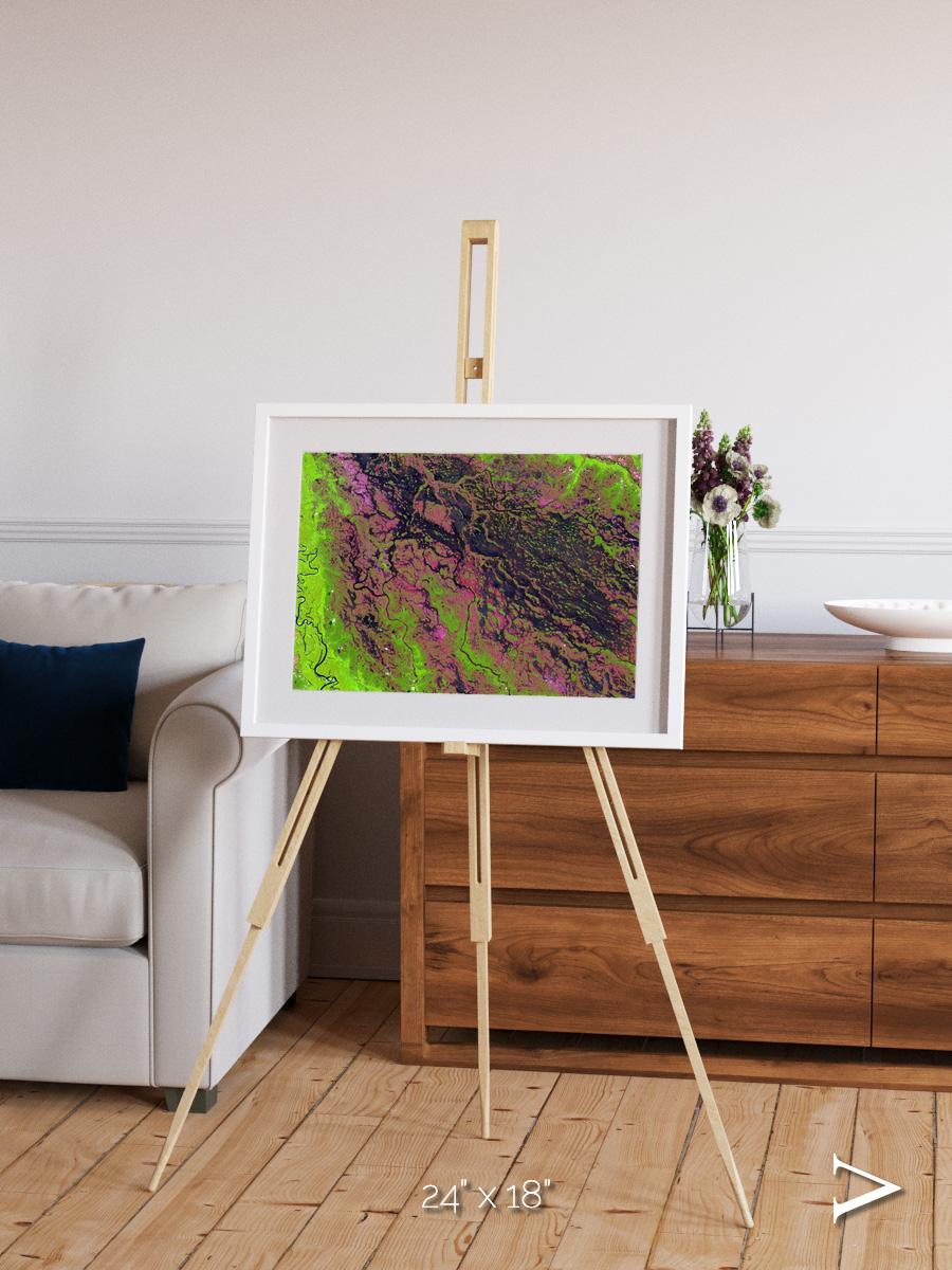 Channel Lines, Demini River Framed & Mounted Print