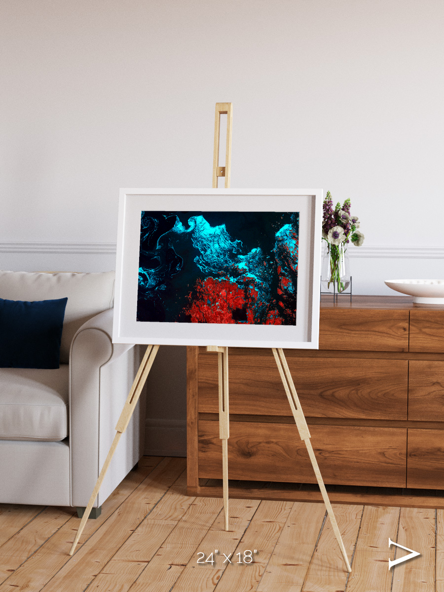 Island Sanctuary, Ghostly Grease Ice Framed & Mounted Print