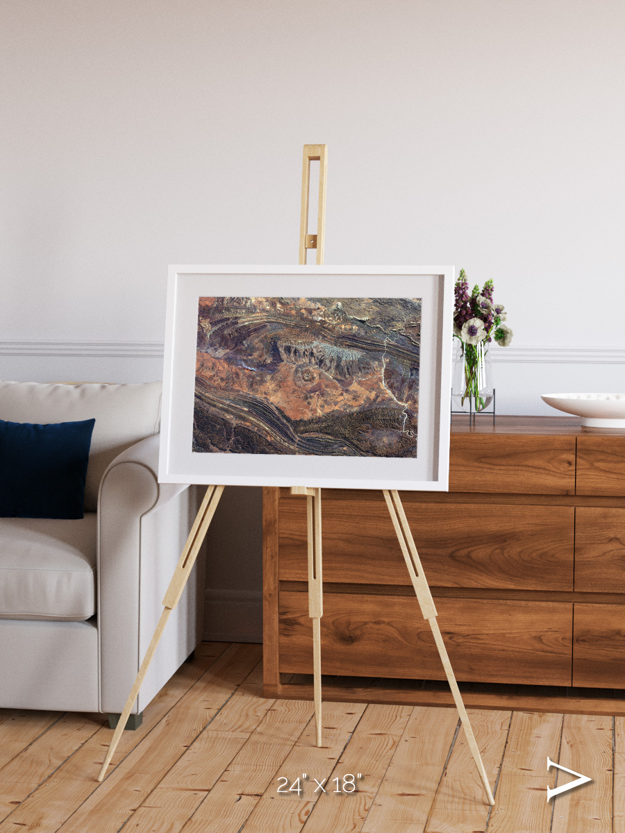 Volcanic Palette, Gosses Bluff Framed & Mounted Print