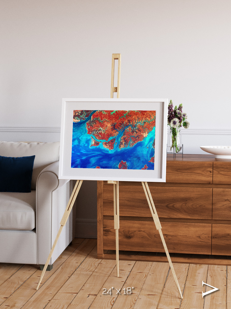 River and Plain, Guinea-Bissau Framed & Mounted Print