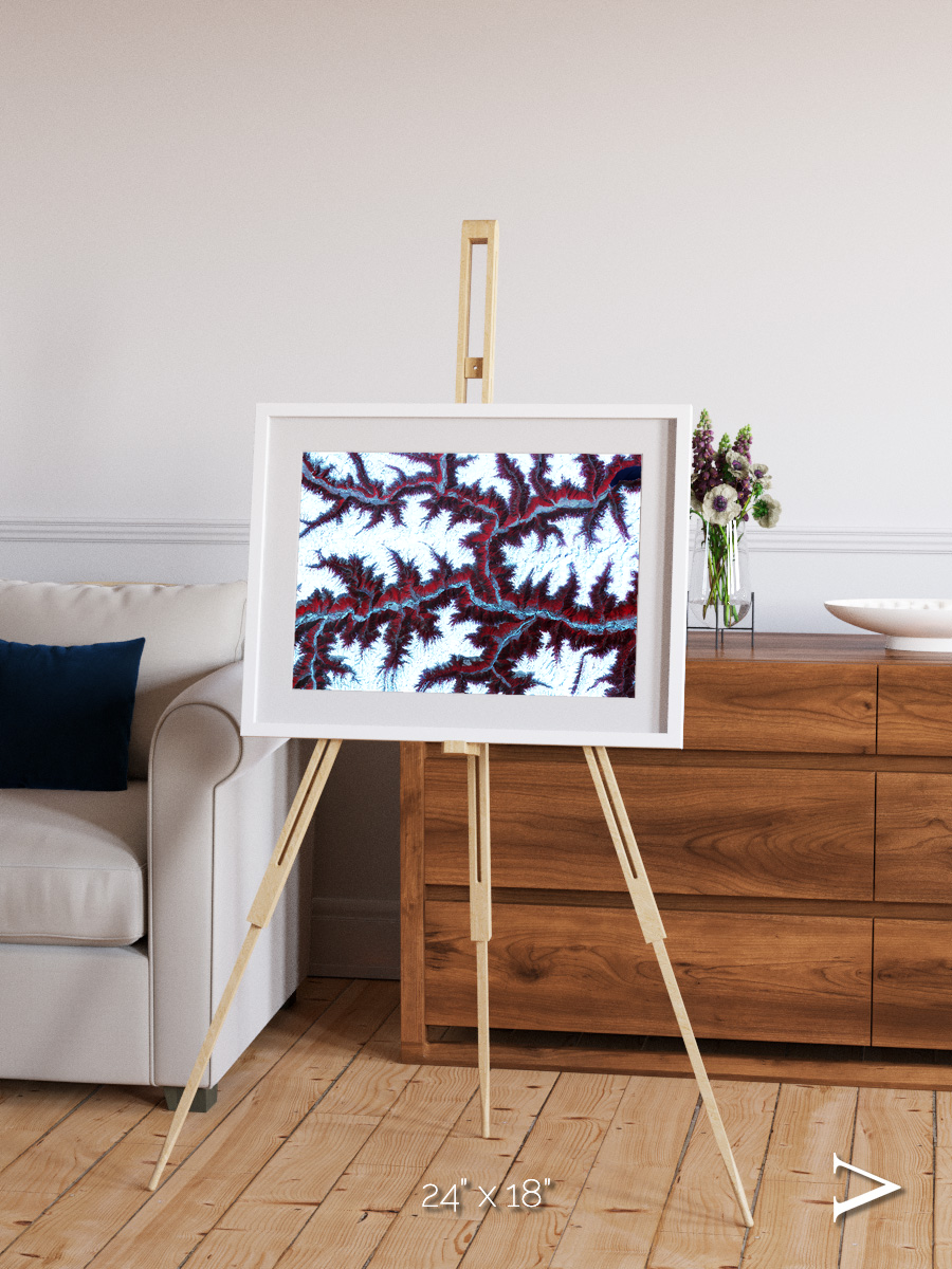 Ribbon River, Himalayas Framed & Mounted Print