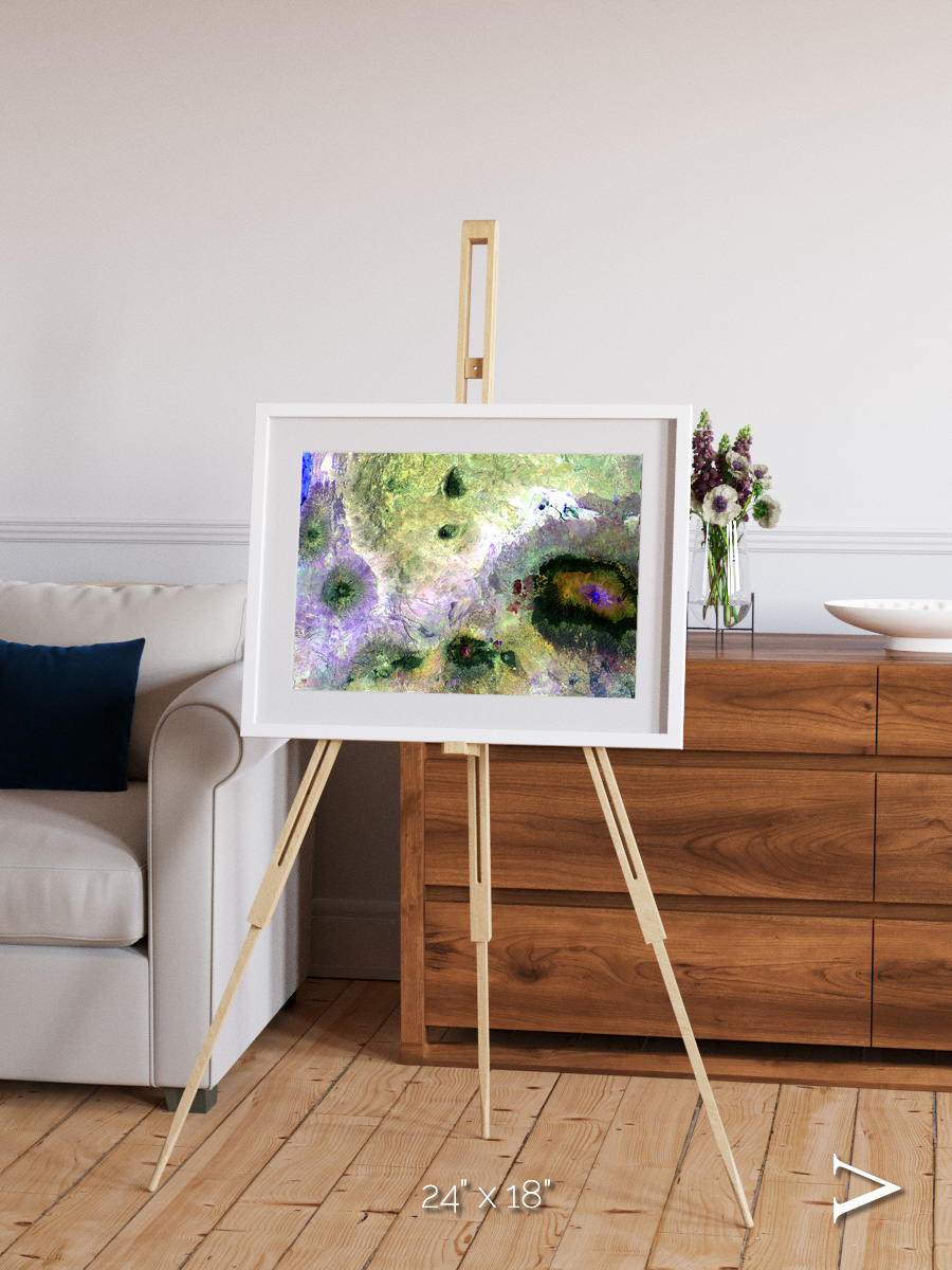 Folded Ridges, Kilimanjaro Framed & Mounted Print