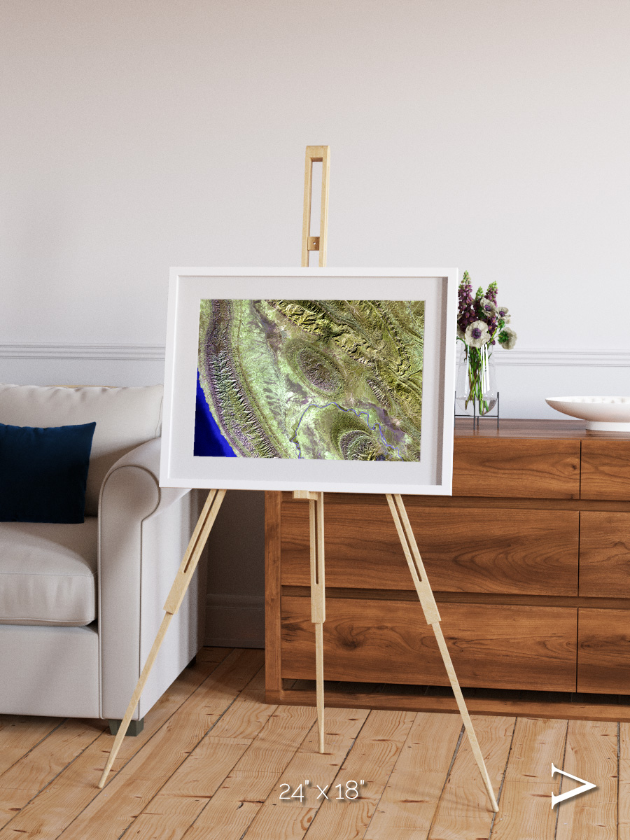 Channel Lines, Konari Iran Framed & Mounted Print