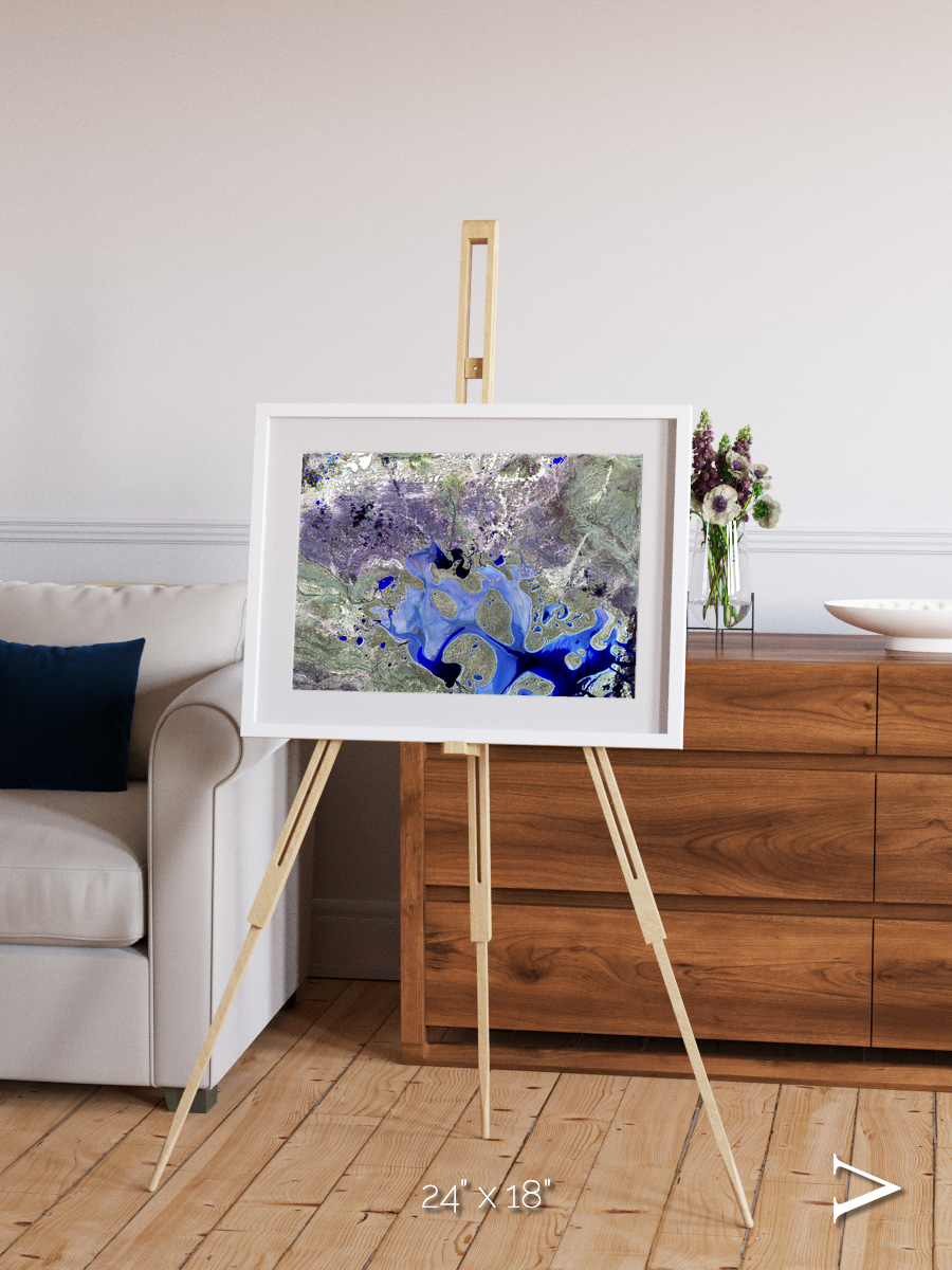 Lake Lines, Lake Carnegie Framed & Mounted Print