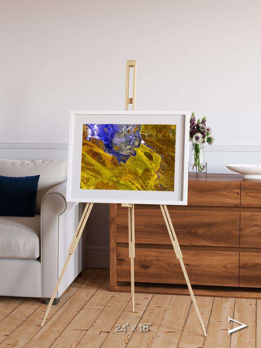 Saline Patterns, Lake Disappointment Framed & Mounted Print