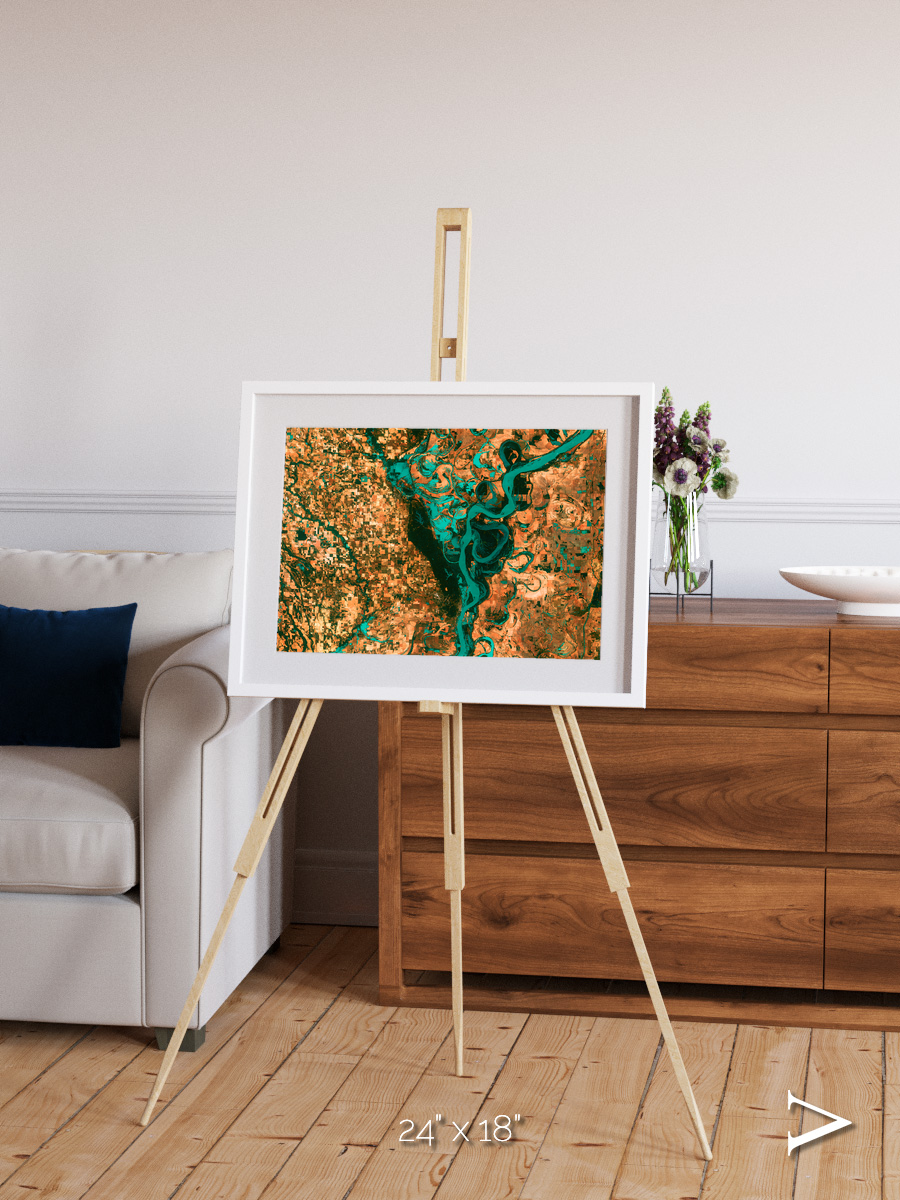 River’s Dance, Mississippi Framed & Mounted Print