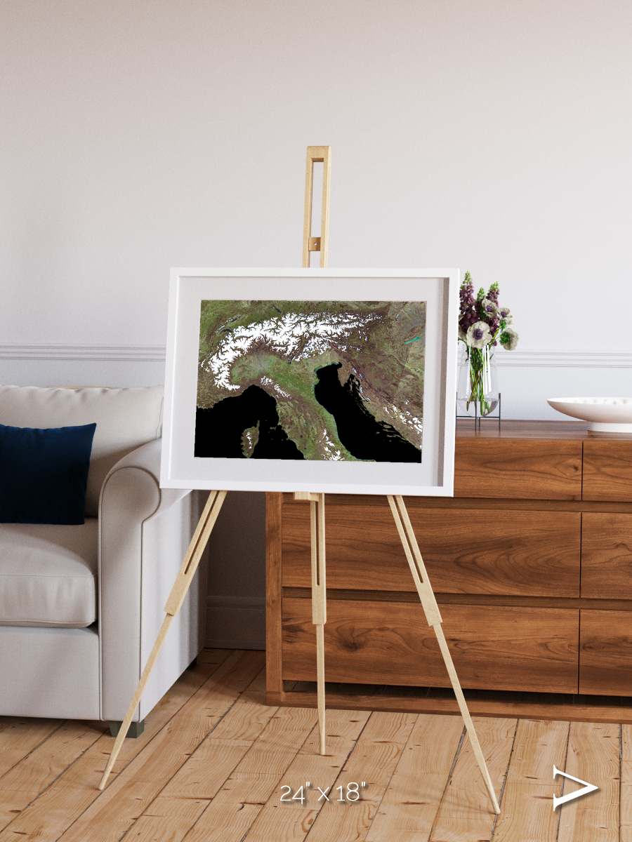 Tidal Patterns, Mediterranean Sea Framed & Mounted Print