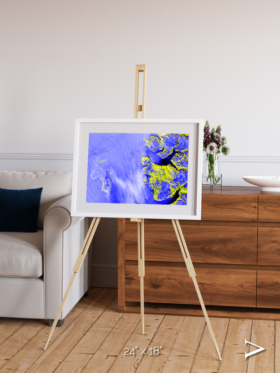 Islands in Snow, High Arctic Framed & Mounted Print