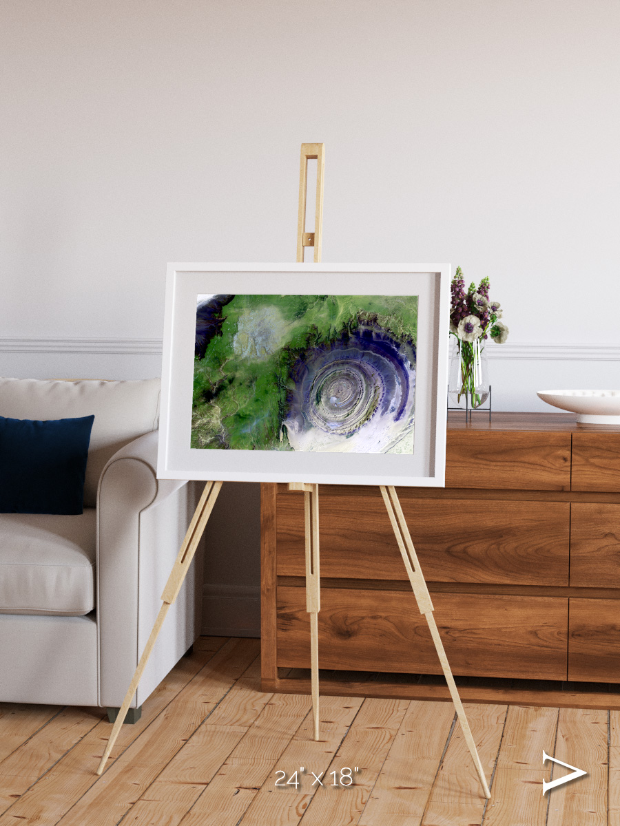 Dormant Giants, Richat Structure Framed & Mounted Print