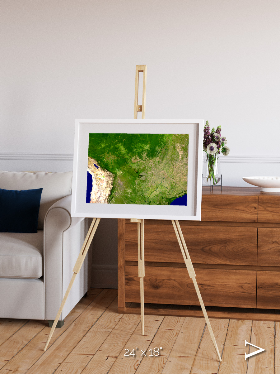 Ribbon River, South America Framed & Mounted Print