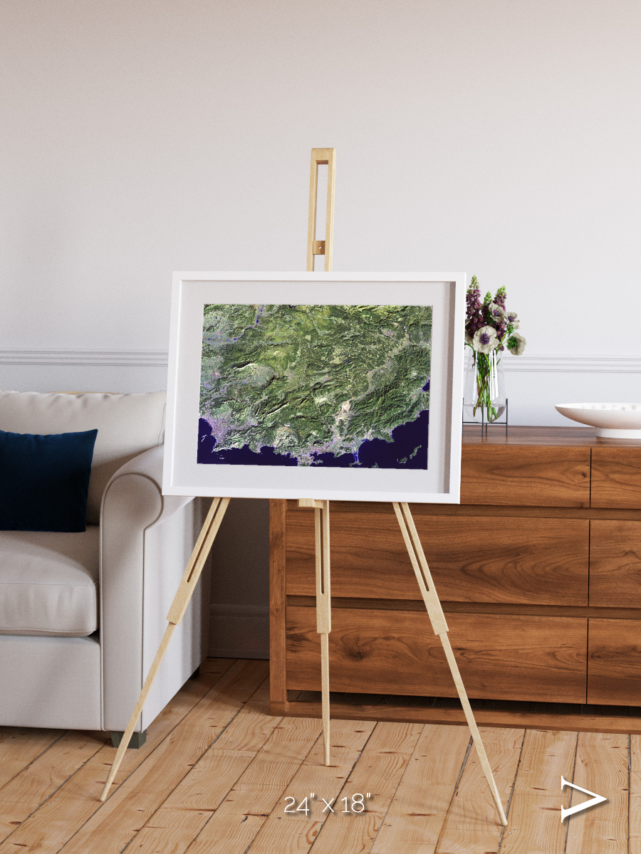 Bay and Shore, Southern Coast of France Framed & Mounted Print