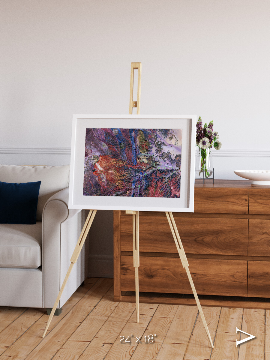 Geologic Tapestry, Asharah Fault Zone Framed & Mounted Print