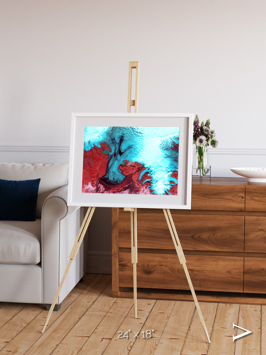 Polar Flow, Vatnajokull Glacier Ice Cap Framed & Mounted Print
