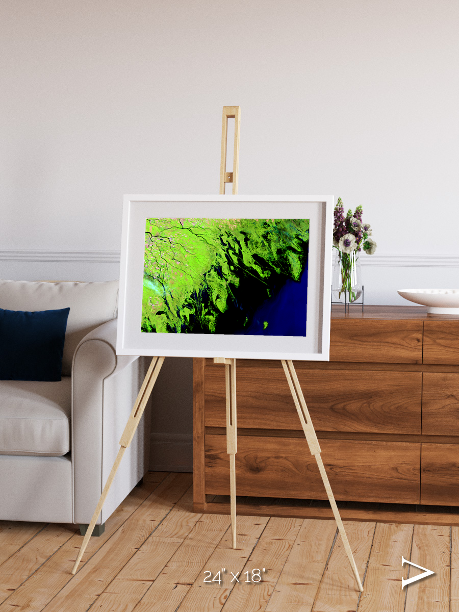 Delta Mosaic, Volga River Delta Framed & Mounted Print