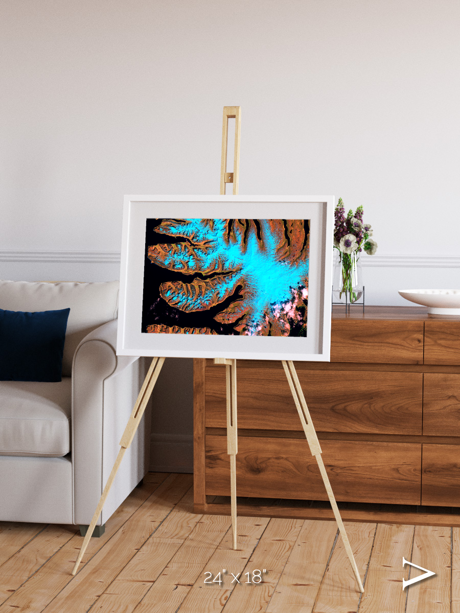 Frozen Currents, West Fjords Framed & Mounted Print