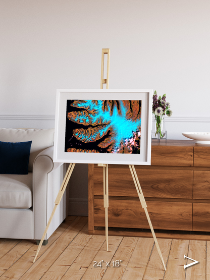 Frozen Currents, West Fjords Framed & Mounted Print