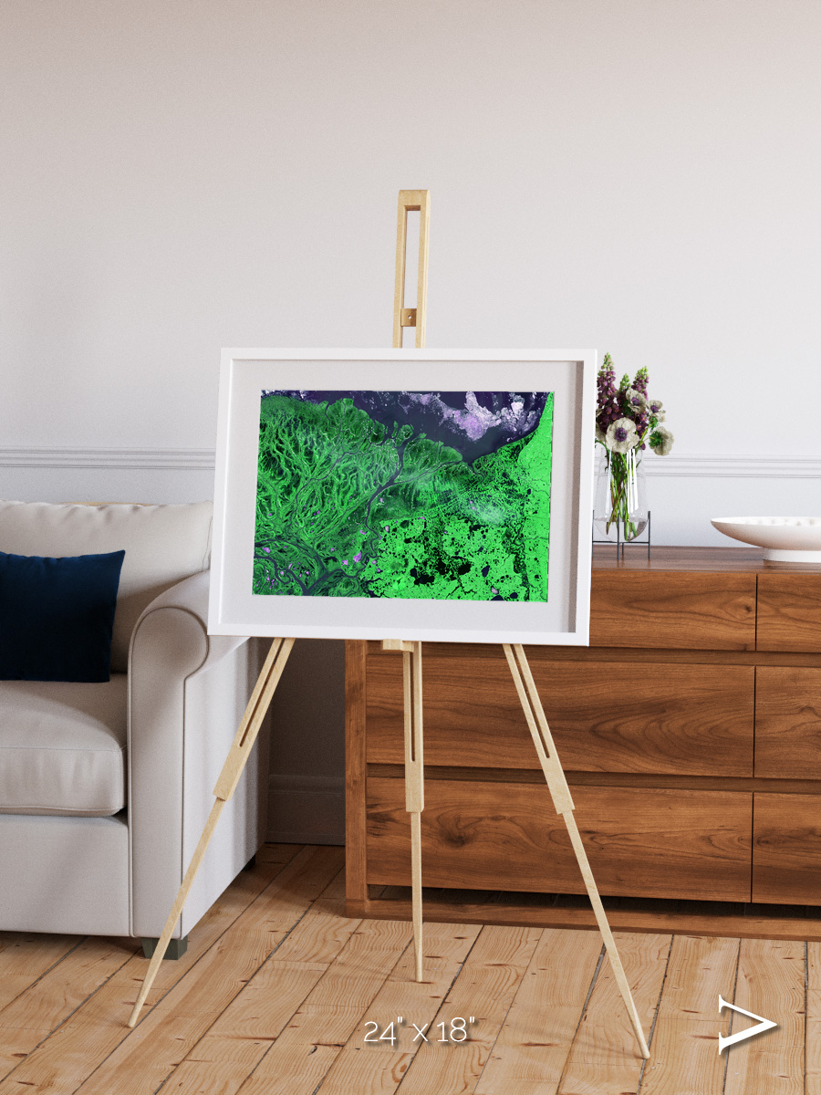 Polar Flow, Yukon Delta Framed & Mounted Print