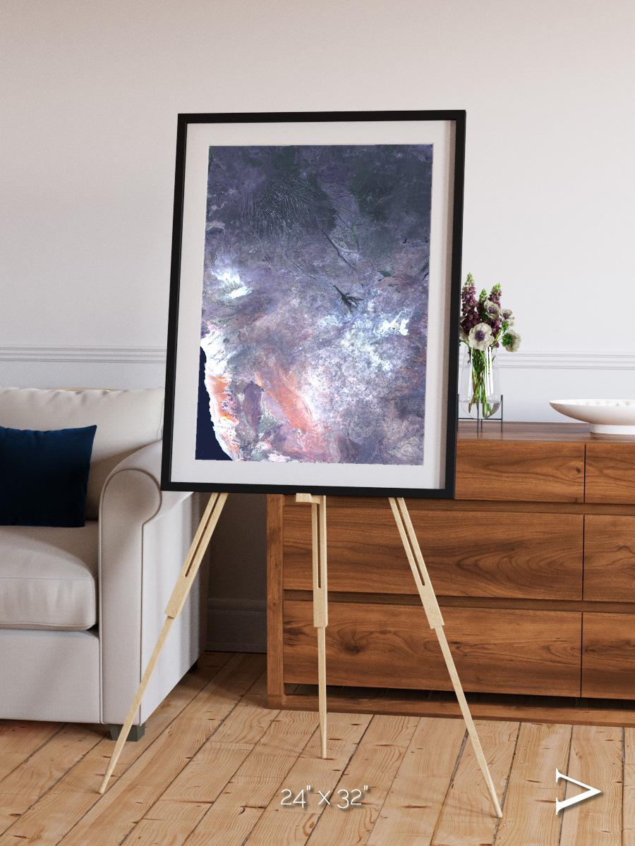 Sunlit Dunes, Africa Framed & Mounted Print