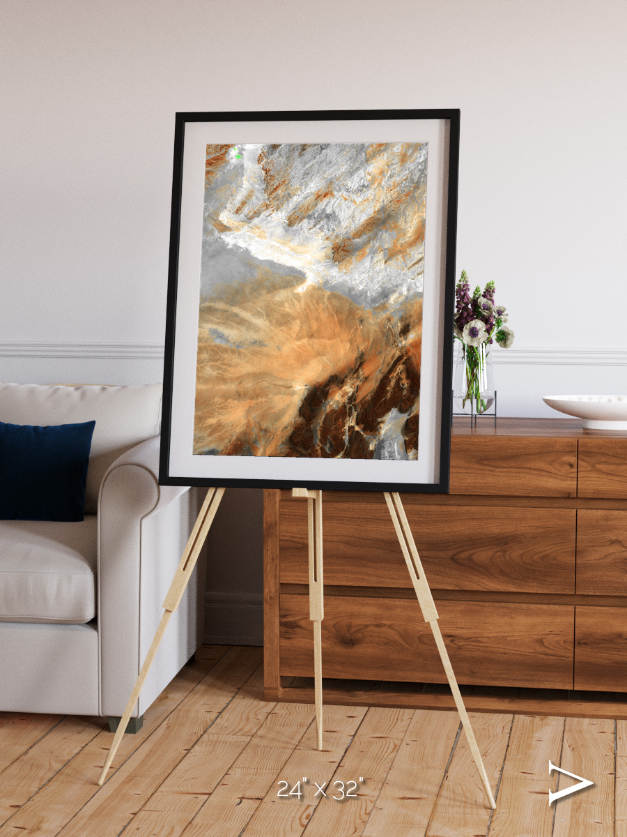 Etched Sands, Algerian Sahara Framed & Mounted Print