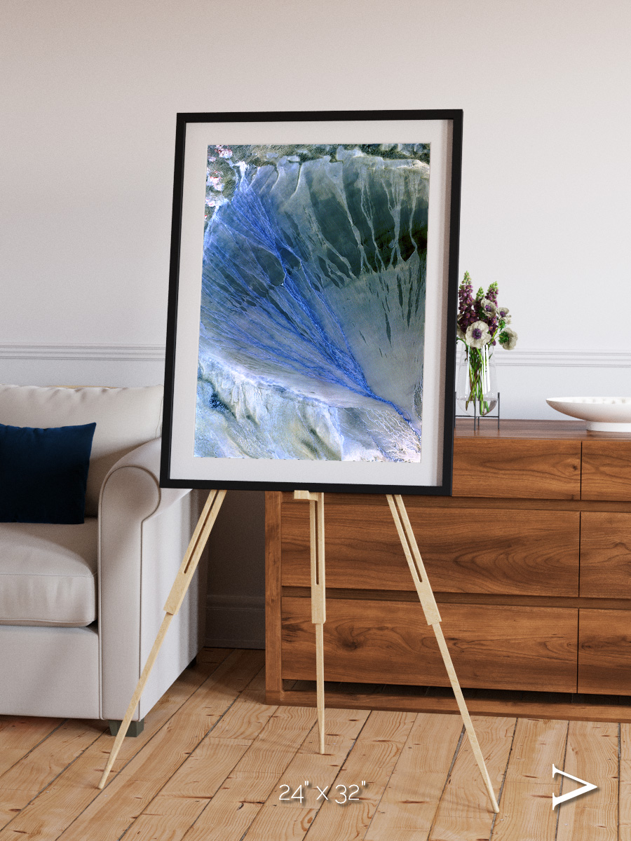 Sunlit Dunes, Alluvial Fan Framed & Mounted Print
