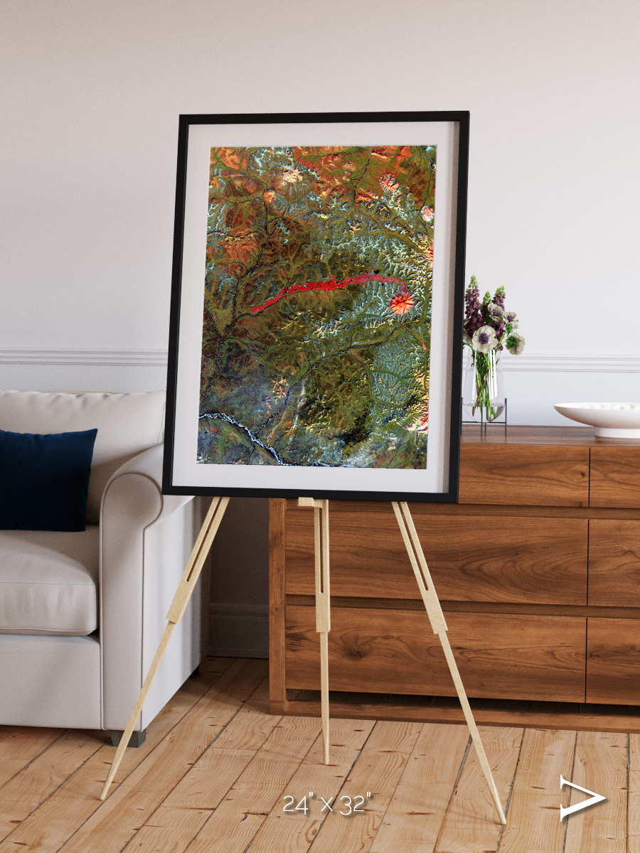 Ash and Stone, Anyuyskiy Volcano Framed & Mounted Print