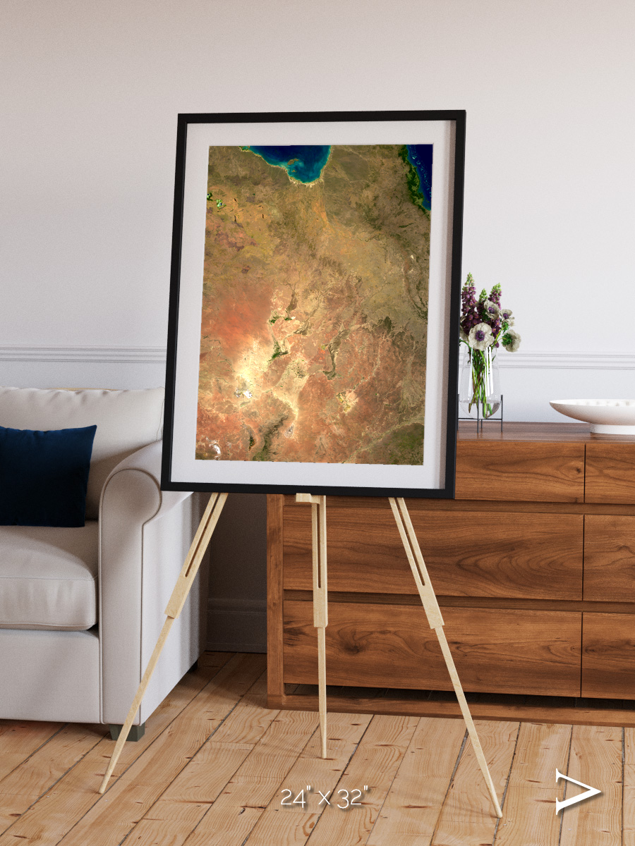Winding Waters, Australia Framed & Mounted Print