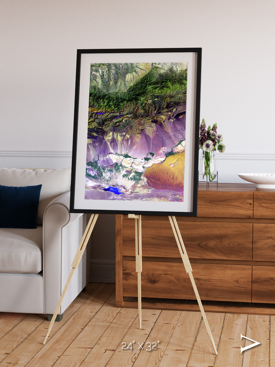 Saline Patterns, Bogda Mountains Framed & Mounted Print