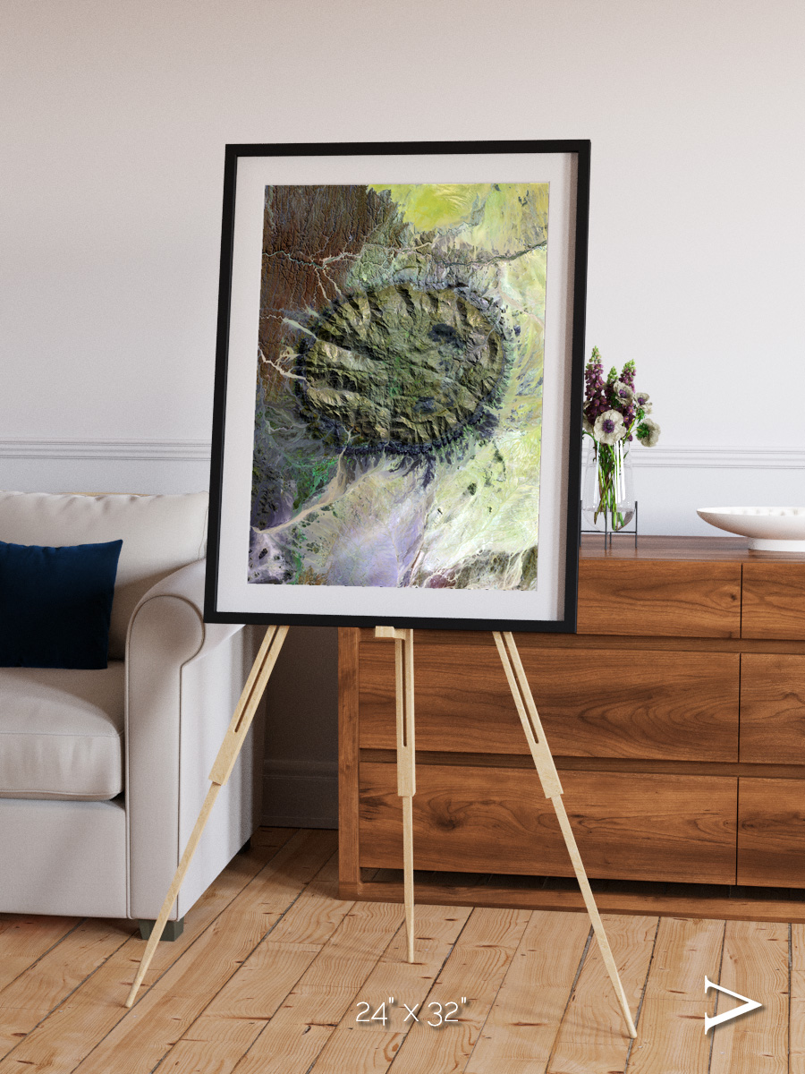 Windwritten Dunes, Brandberg Massif Framed & Mounted Print