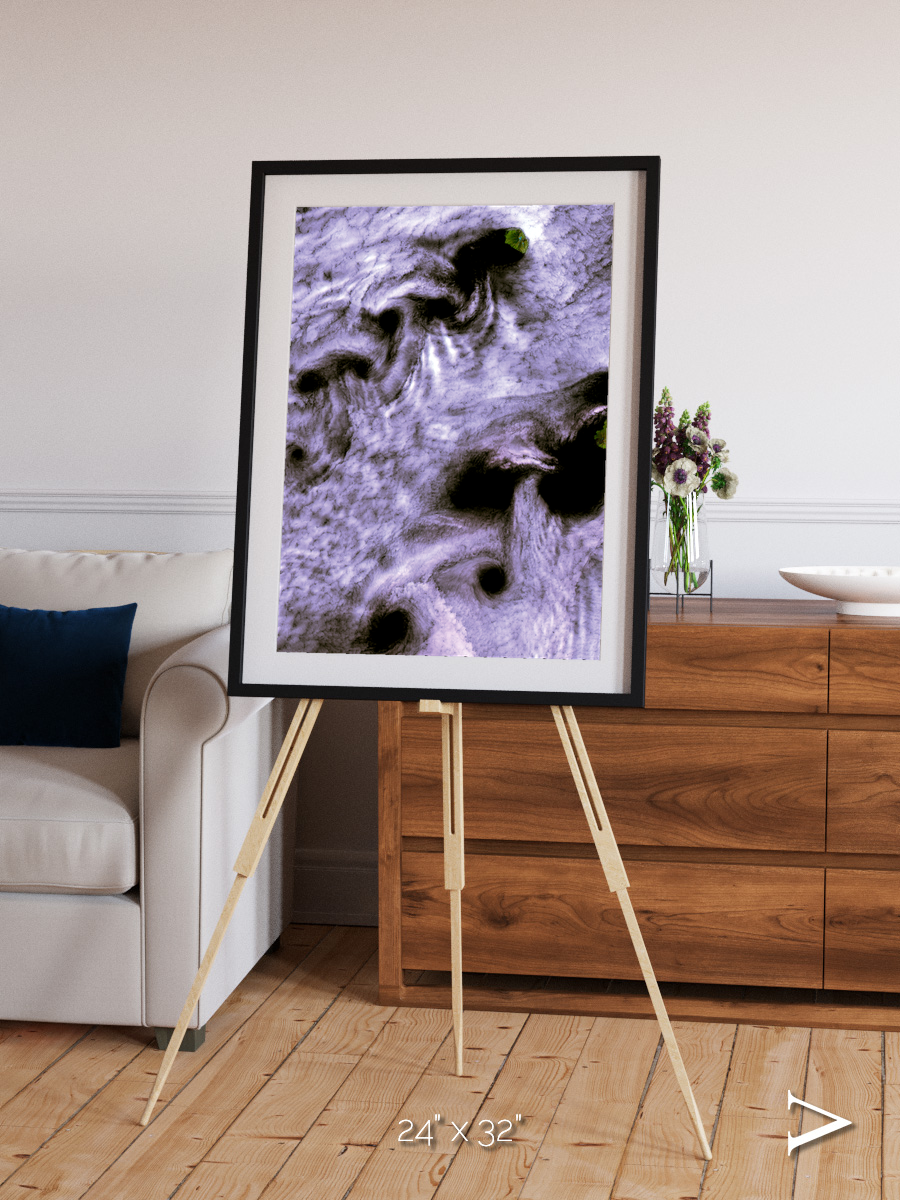 Vortices over Broutona, Kuril Islands Framed & Mounted Print