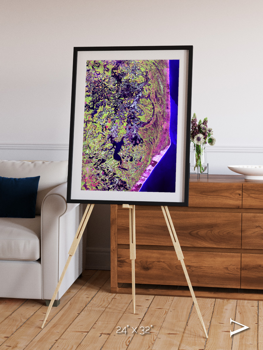 Wetland Mosaic, Cabo San Antonio Framed & Mounted Print